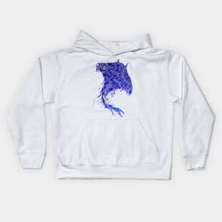 Blue Mandala Stingray Kids Hoodie